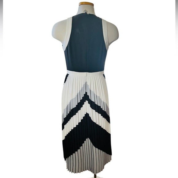 Banana Republic Chevron  Pleated Midi Dress Size 8 - Picture 10 of 10
